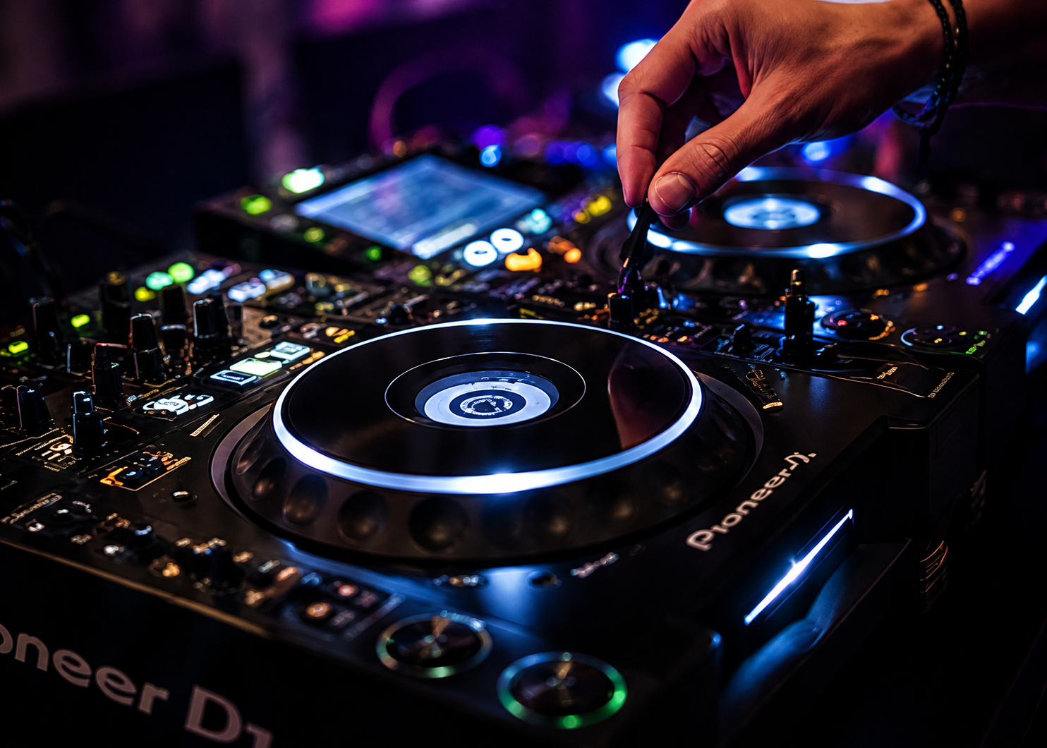 Professional DJ mixing music at an event