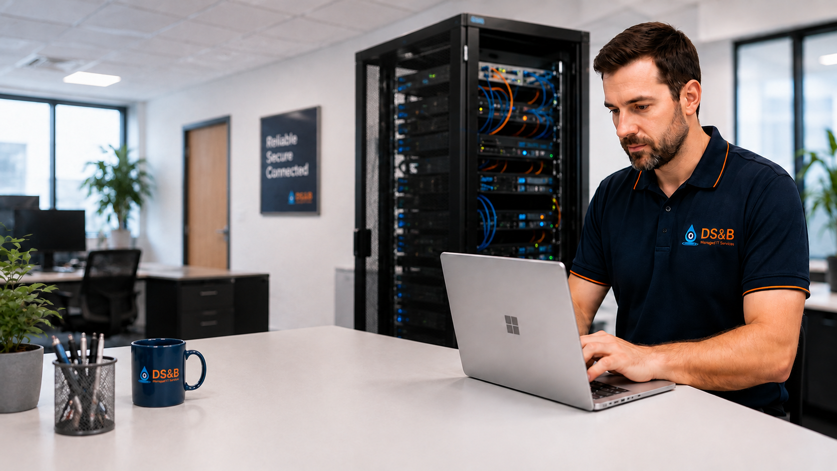 DS&B Managed IT technician with server infrastructure